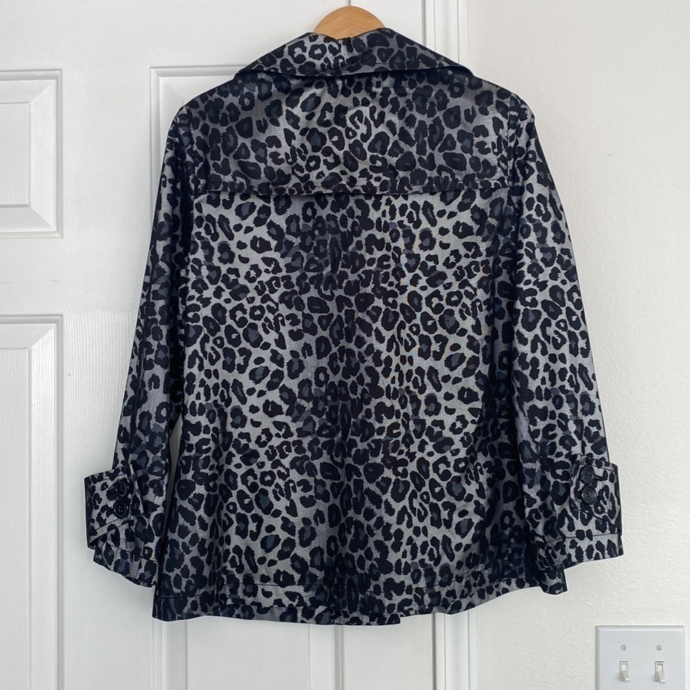Ruby Rd Cheetah Print Jacket With Large Black But… - image 4